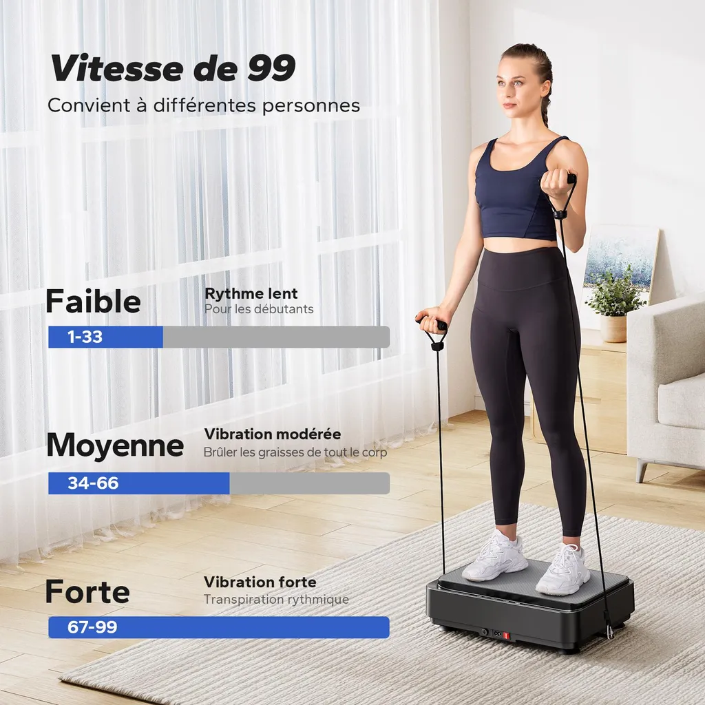 Plateforme Vibrante avec Télécommande et 99 Vitesses pour Drainage - 4