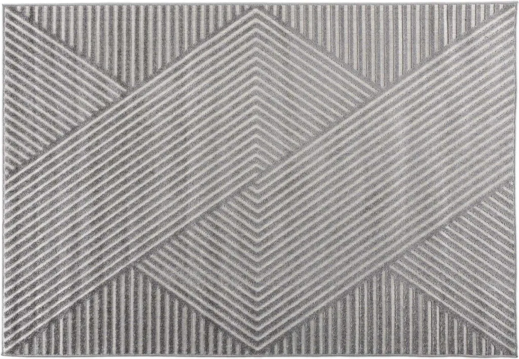 Tapis de salon FURNLUX Aron Gris 240x340 cm - Grand Format Moderne