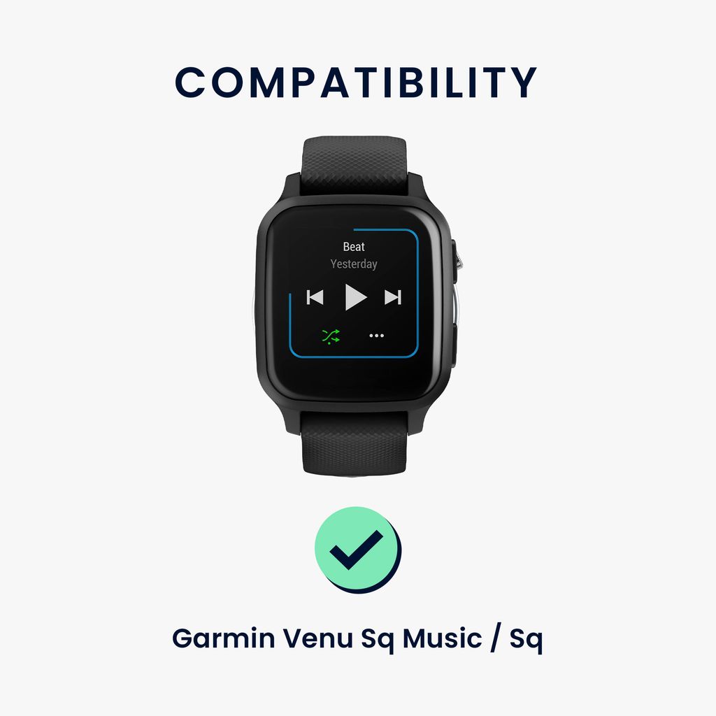 Ersatzarmband Für Garmin Venu SQ – Schwarzes Silikon, 12,1 + 9,2 Cm, Einfach Zu Wechseln, Bequem & Stylisch