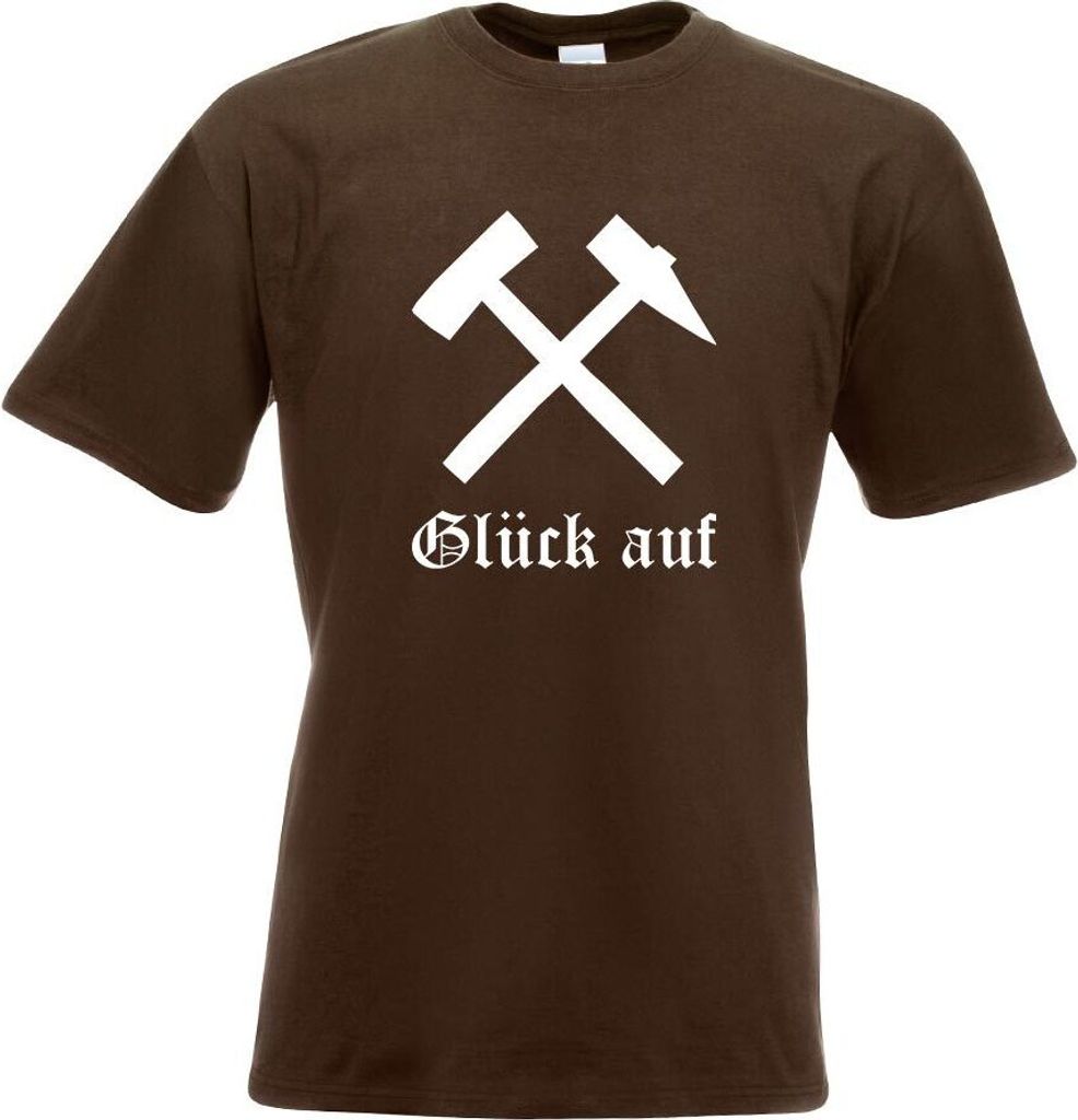 Kiwistar - T-Shirt - Chocolate - Glück auf! - Bergbau - Kumpel Motiv Bedruckt Funshirt Design Print - mit Motiv Bedruckt - Funshirt Design - Sport...
