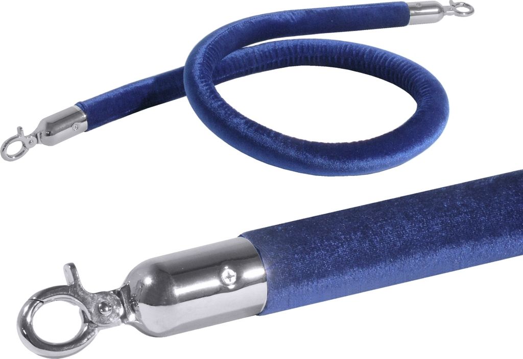 Absperrpfosten, aus Edelstahl, mit Konus, Bodenplatte Ø31cm, Variante auswählbar : Abgrenzungsseil, blau, 150 cm Variante: Abgrenzungsseil, blau,...