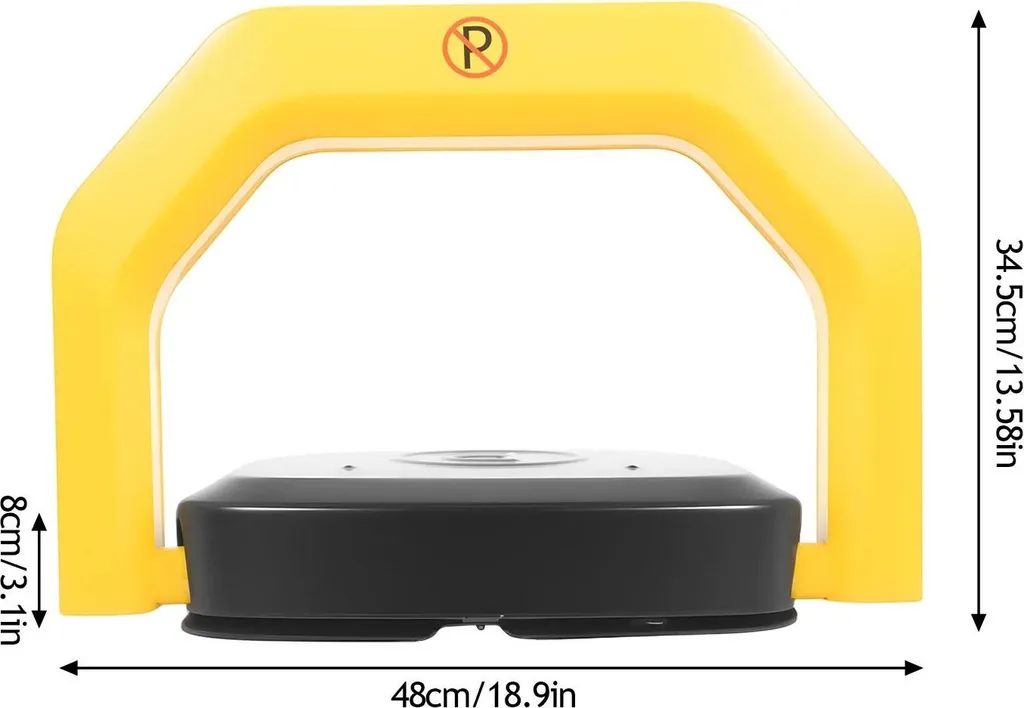 Barrière de Parking Rabattable Motorisée avec Télécommande - Noir 180°