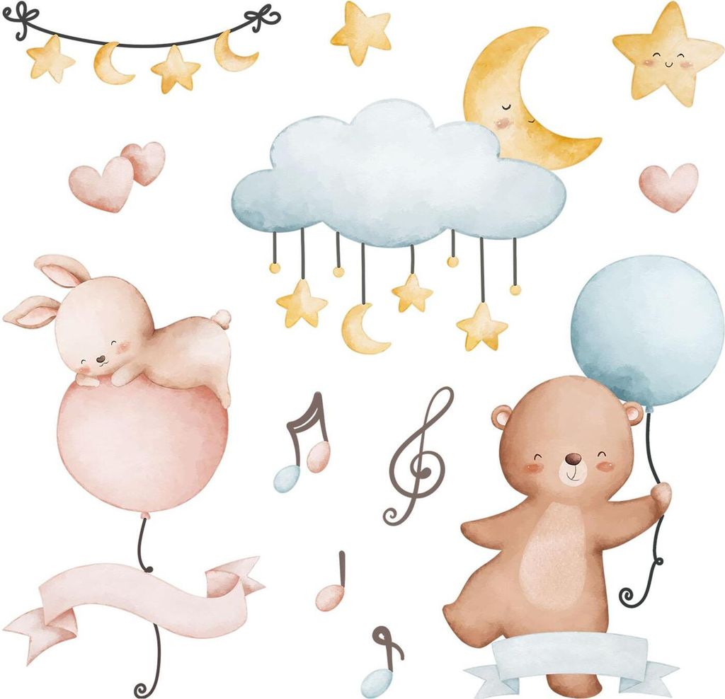 Wandaufkleber Kinderzimmer – Wandsticker für Baby & Kinder – Selbstklebende Wanddekoration – Abnehmbar ohne Rückstände – Deko für Mädc...