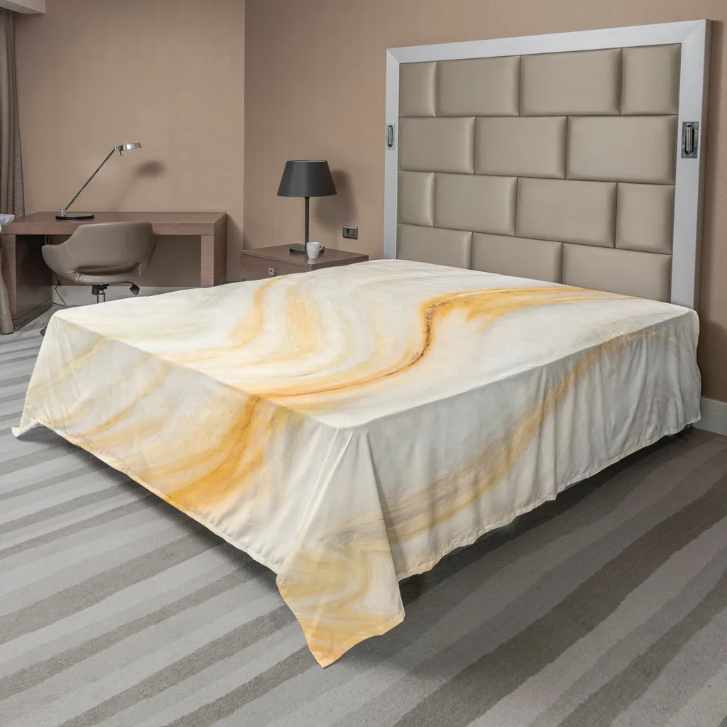 Lenzuolo ABAKUHAUS Arancio Grigio 266x260 Microfibra Alta Qualità