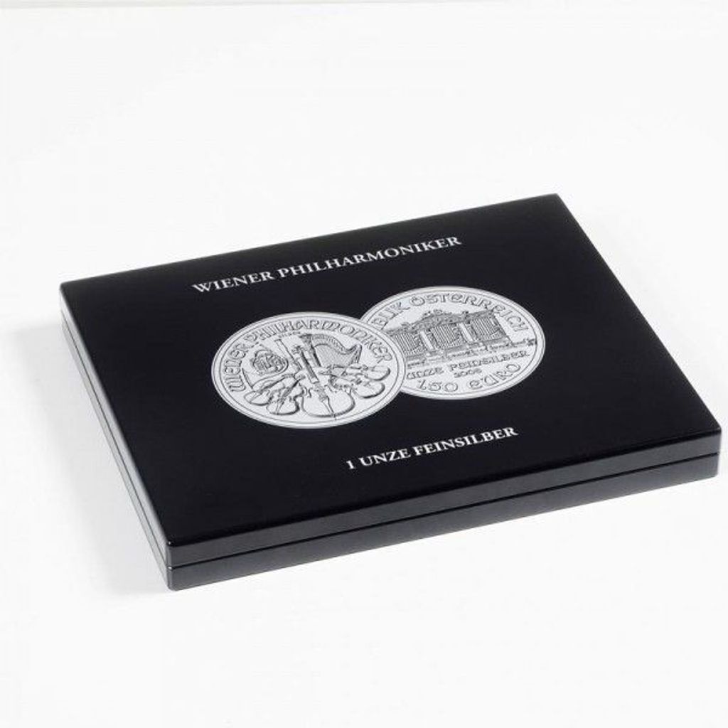 Leuchtturm (350448) Münzkassette für 20 Wiener Philharmoniker-Silberunzen in Kapseln schwarz