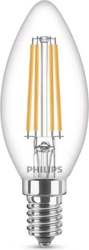 Ampoule LED E14 Bougie Philips Filament 6.5W Blanc Neutre pour Lustre Chic