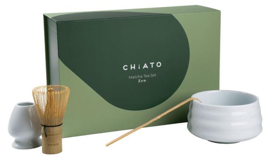Matcha-Tee-Set CHiATO Zen Pure White – Weiß