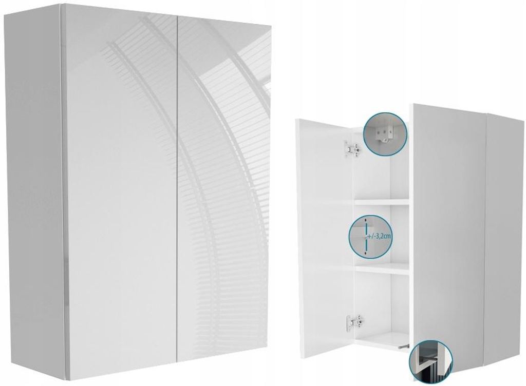 wisząca szafka łazienkowa 60 do łazienki 60x80 biały mat + Zdjęcie produktu 