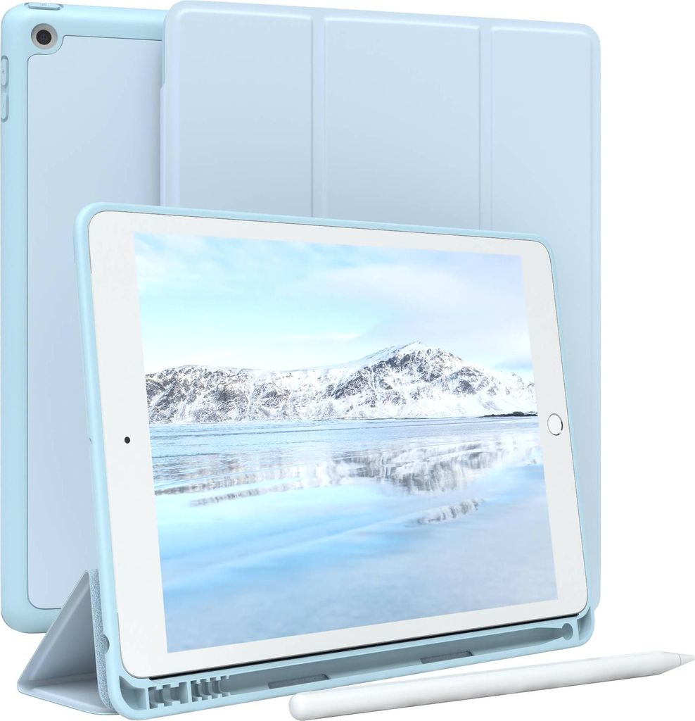 EAZY CASE Smartcase mit Stifthalter für Apple iPad 10,2" (2019, 2020, 2021) Hülle mit Stifthalterung, Tablet Cover aufstellbar 10,2 Zoll in Blau