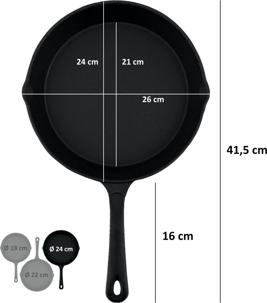 BBQ-Toro Ultimate PRO3+ Pfannen Set, 3-teilig, Gusseisen Produktbild 6