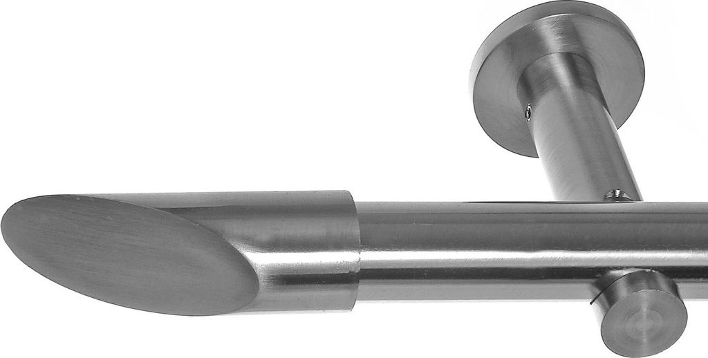 Gardinenstange mit Wandhalterung I Metall Edelstahl Look 1-läufig I Ø20mm I H31