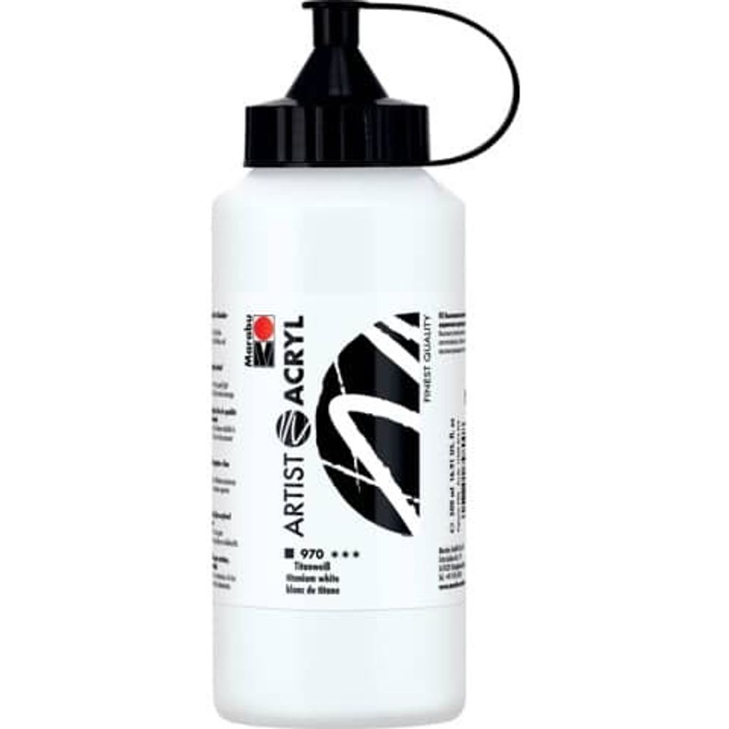 Marabu Acrylfarbe Artist Acryl titanweiß 970 500 ml Produktbild 