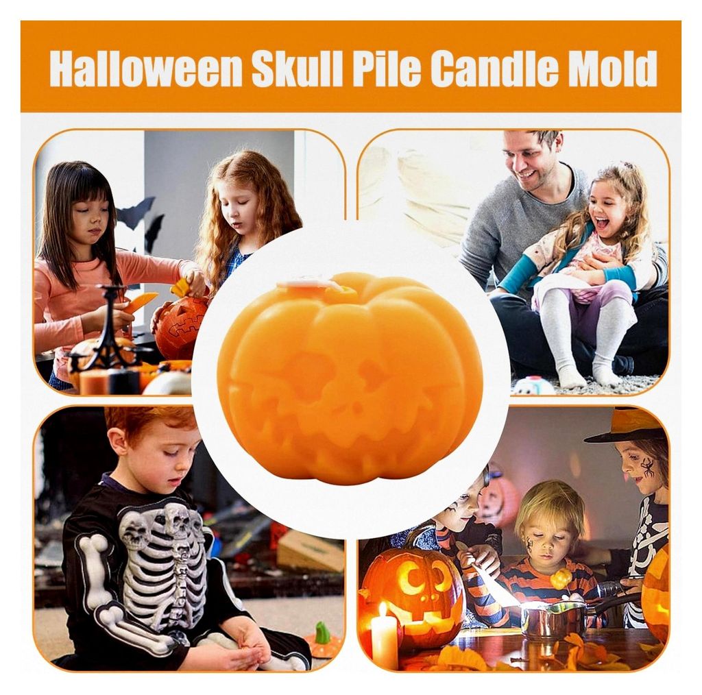 Herbstliche Deko-Kerze - Kürbisförmige Kerzen für Halloween | Angenehmer Duft für Feierlichkeiten, Tische und Wohnraumdekoration