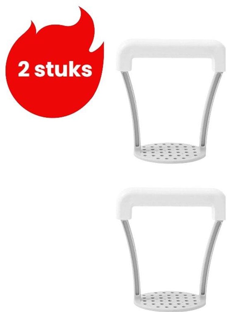 Zweifach-Artpresser - Küchenhelfer - Handbetriebener Knoblauchpresser - Babybrei-Presser - Presser - Silber