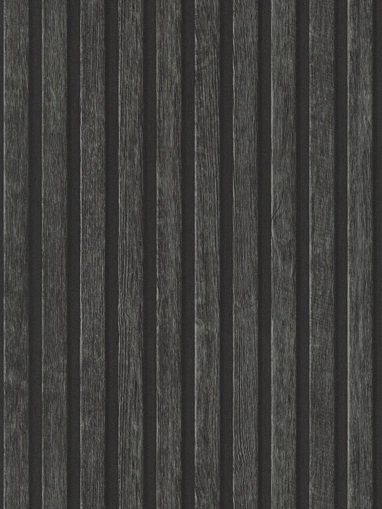 Tapete Holzoptik mit Paneel-Muster – Schwarz, Braun Produktbild 