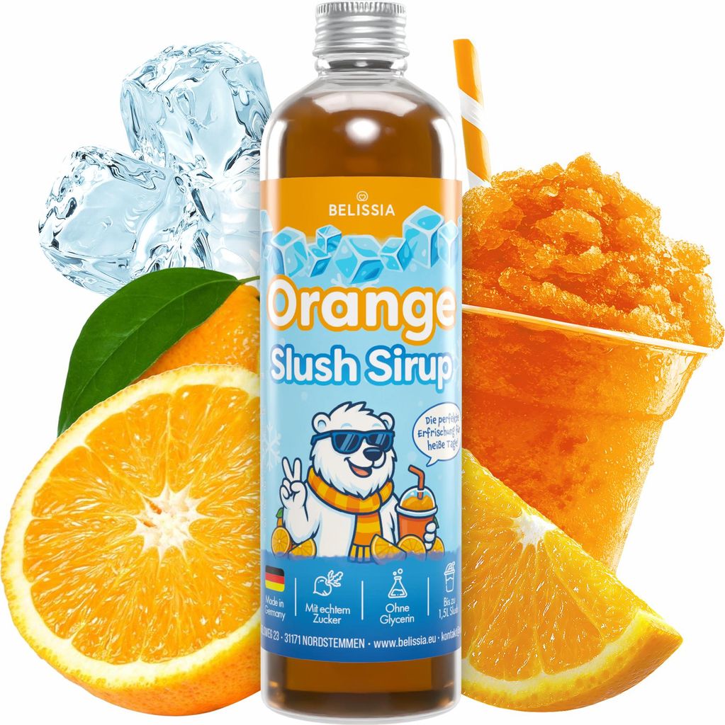 Belissia Slush Eis Sirup 250ml Konzentrat - Orange - sehr Produktbild 