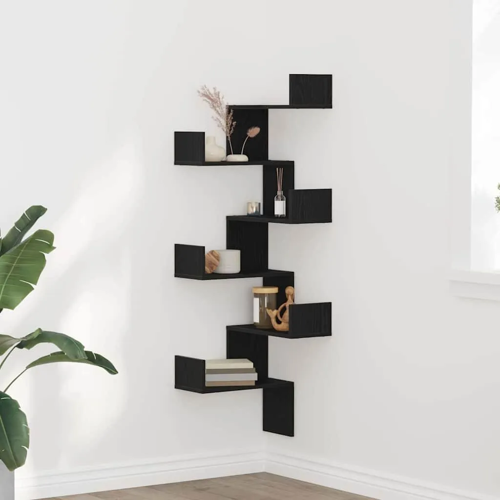 Maison Exclusive Scaffale Angolare Rovere Nero 147cm - Miglior Prezzo