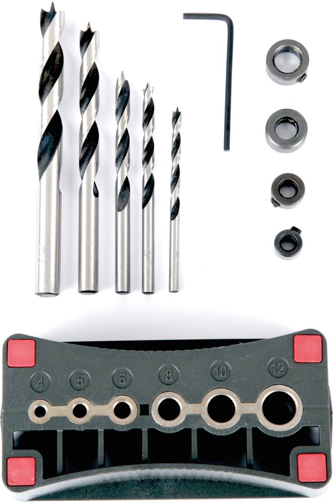 Holzbohrer Set 11-teilig - Spiralbohrer ( 4-10mm ) - inkl. Bohrschablone Holzspiralbohrer mit Zentrierspitze