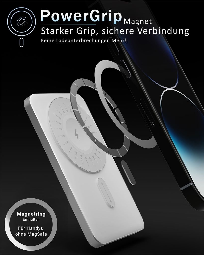 Powerbank YIISONGER MAGNETIC KT-D007 10000mAh – Schwarz Produktbild 6