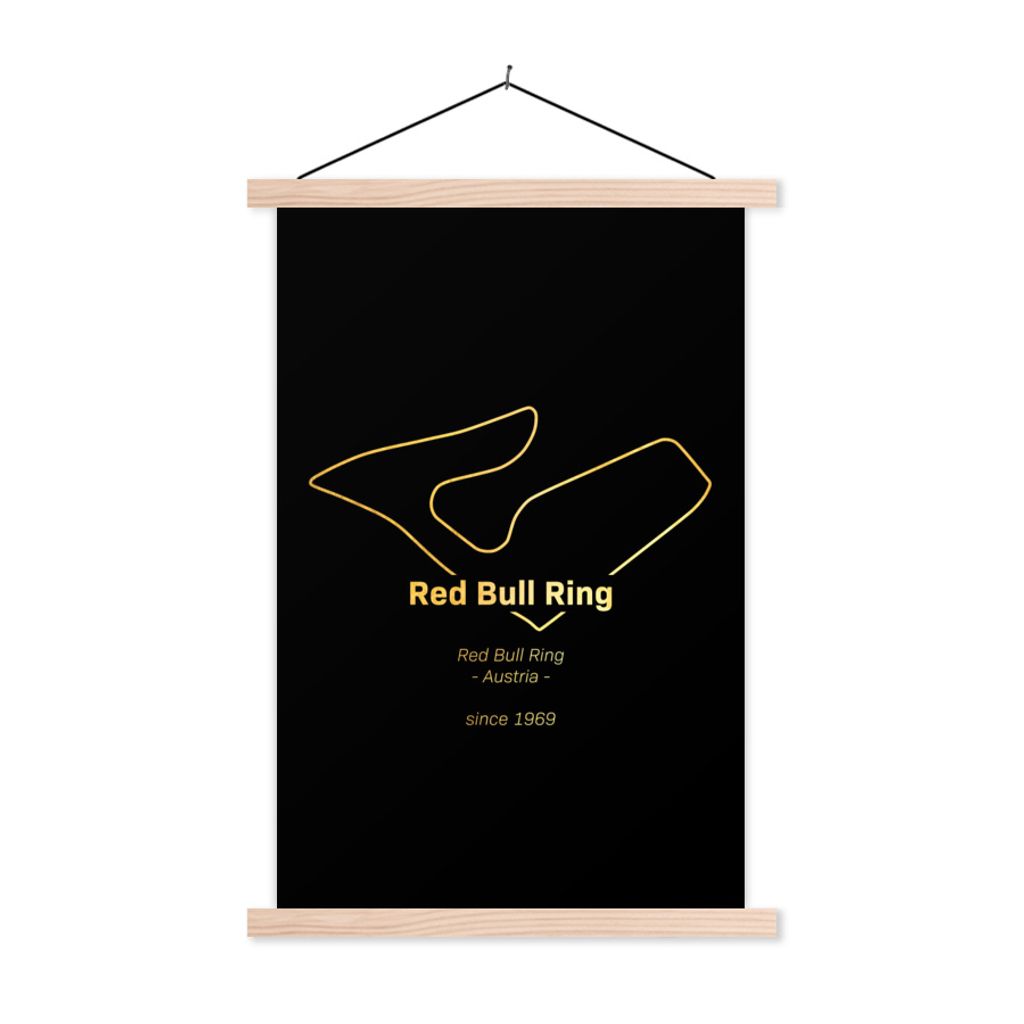 MuchoWow Textilposter Red Bull Ring - Formel-1-Rennstrecke 40x60 cm mit holzfarbenen Rahmen - Poster