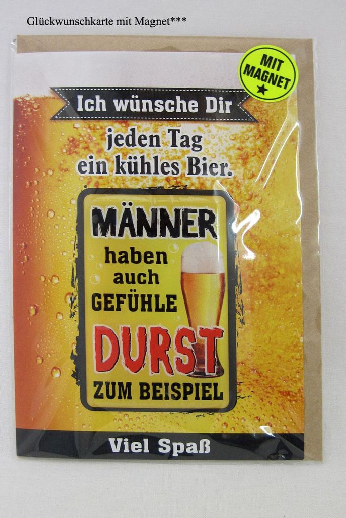 Glückwunschkarte mit Magnet " Männer" ca. 17,0 x 15,0 cm