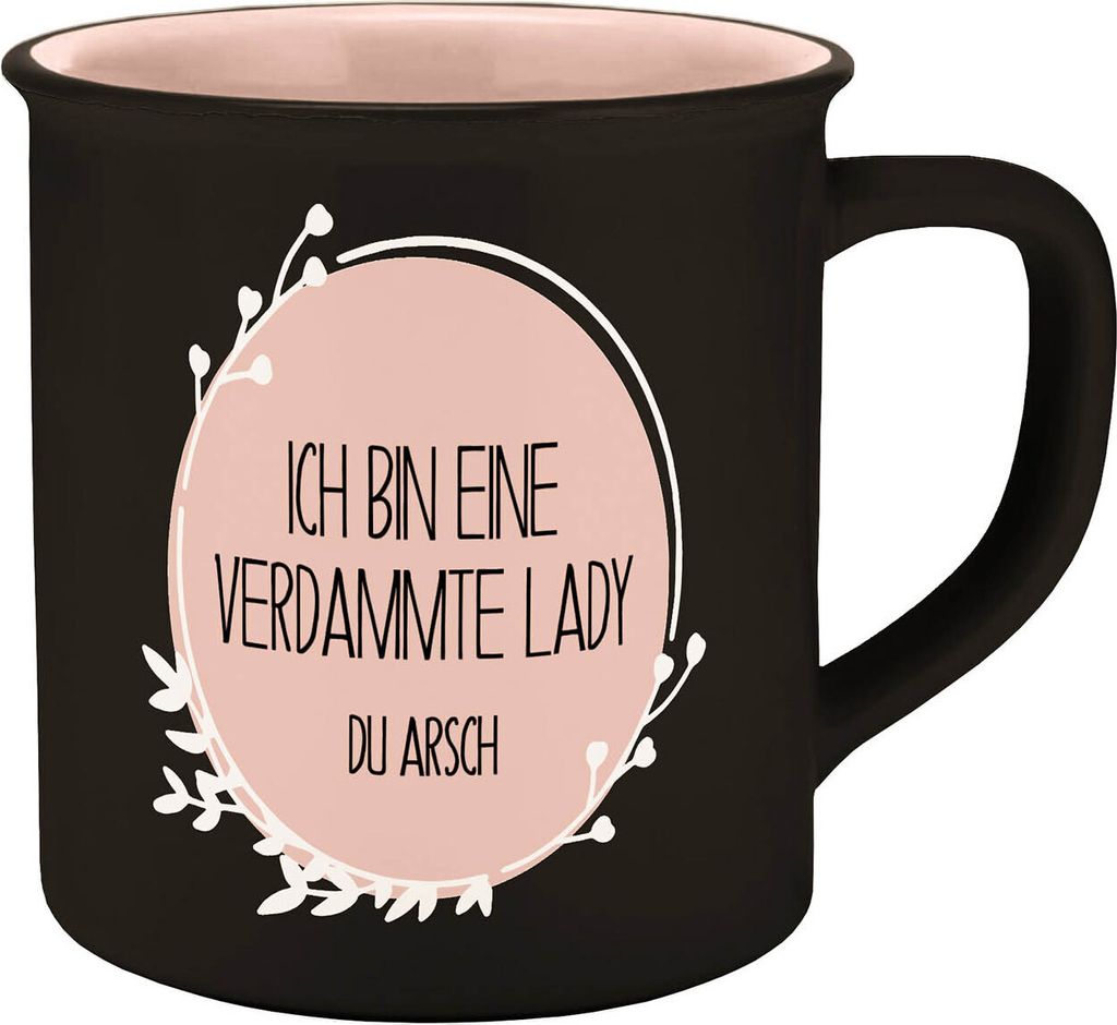 Tasse Verdammte Lady Emaille-Optik 400ml
