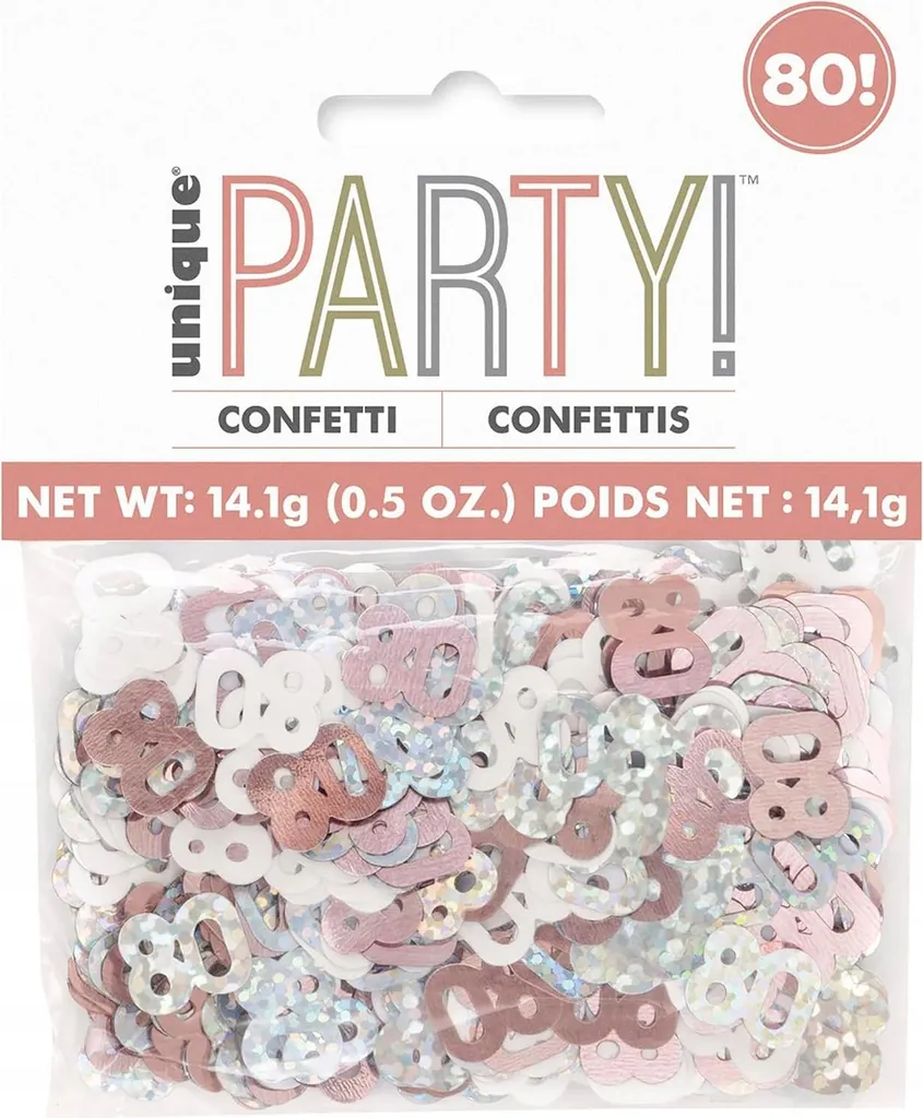 Confetti déco 80e anniversaire or rose EIGHTY pour décorer table et buffet - 2