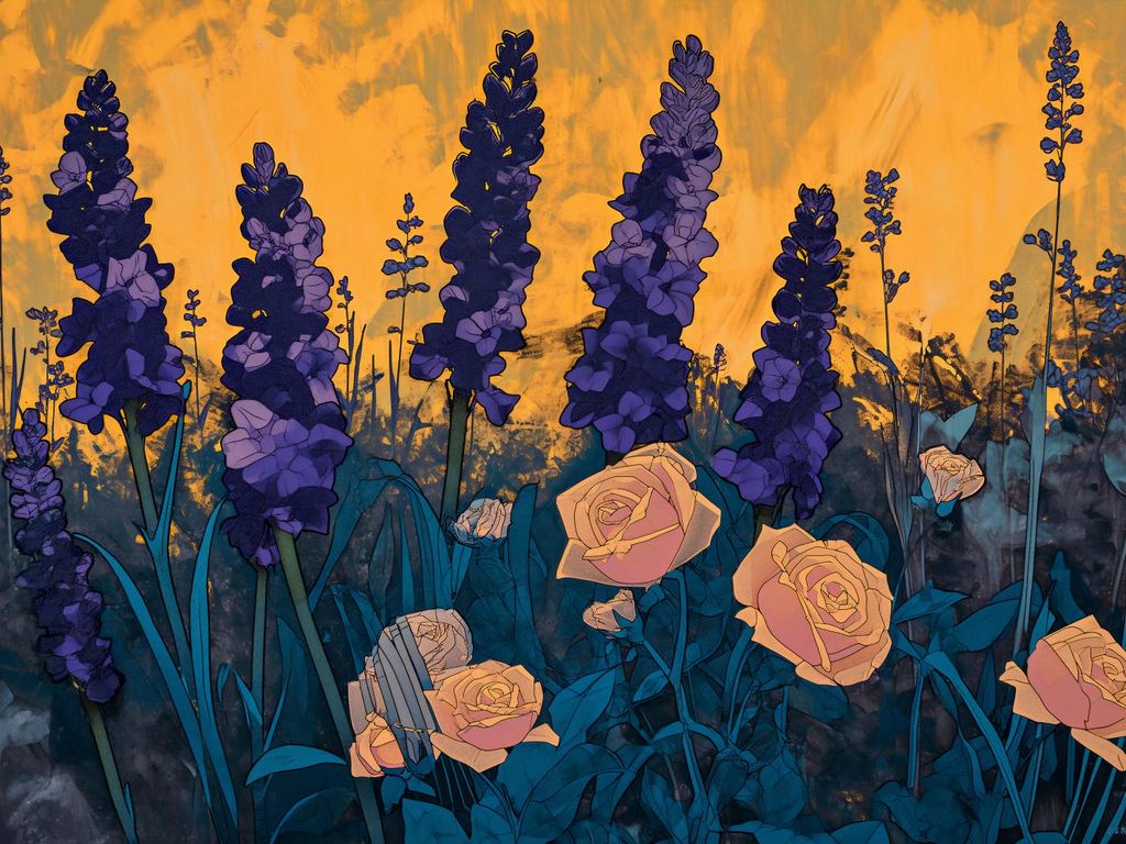 Plakat 20x15cm Goldener Garten