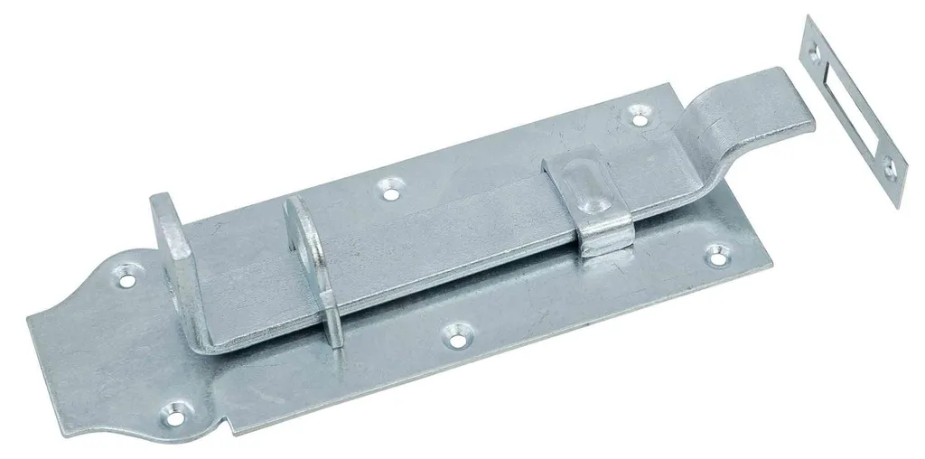Coulisseau à cadenas 200mm zingué bleu avec coude pour verrouillage sûr