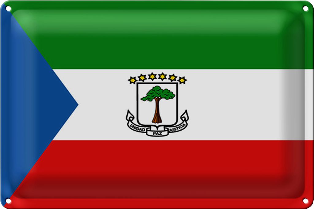 Blechschild Flagge Äquatorialguinea 30x20cm Flag