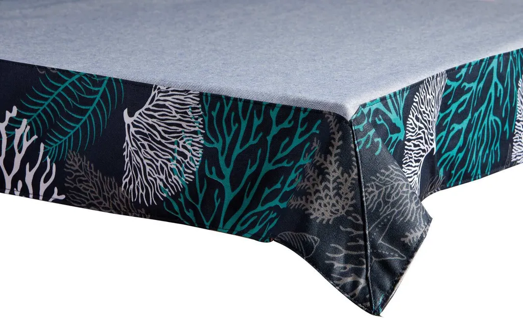 Nappe rectangulaire hydrofuge bleu marine 115x100 cm en coton mélangé
