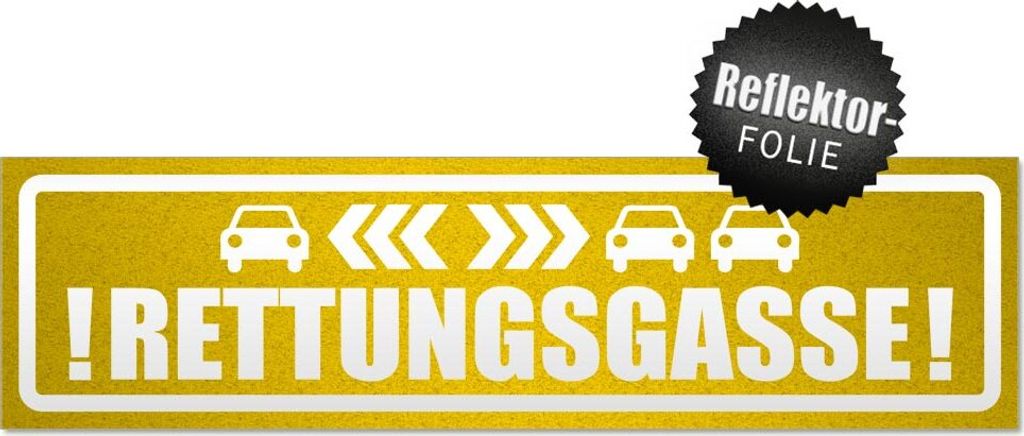Rettungsgasse mit Autos invertiert Magnetschild Schild magnetisch