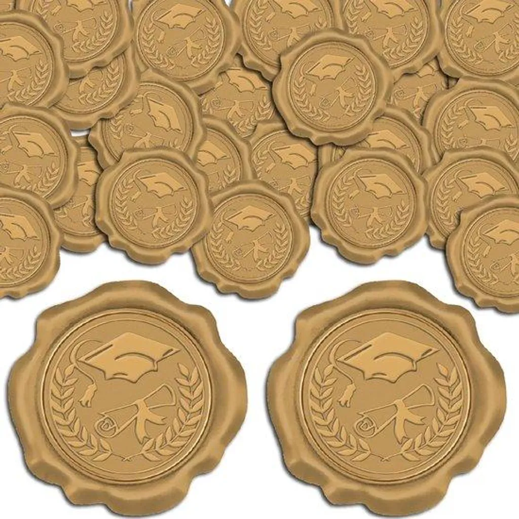Sceaux de Cire Autocollants Jaunes pour Personnalisation de Faire-part - 100 pcs