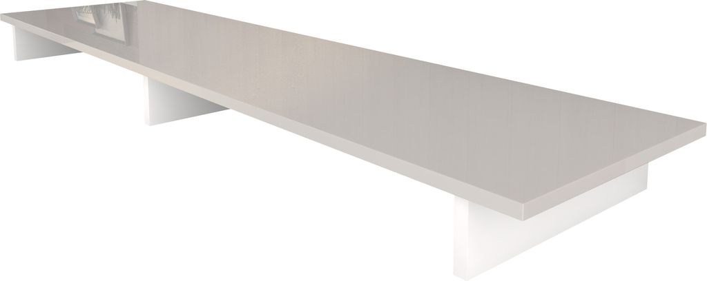 Vladon TV-Aufsatz Game, Germany, Aufsatz für TV-Boards zur Erhöhung, Weiß matt/Sandgrau Hochglanz (138,5 x 9,5 x 34,5 cm)