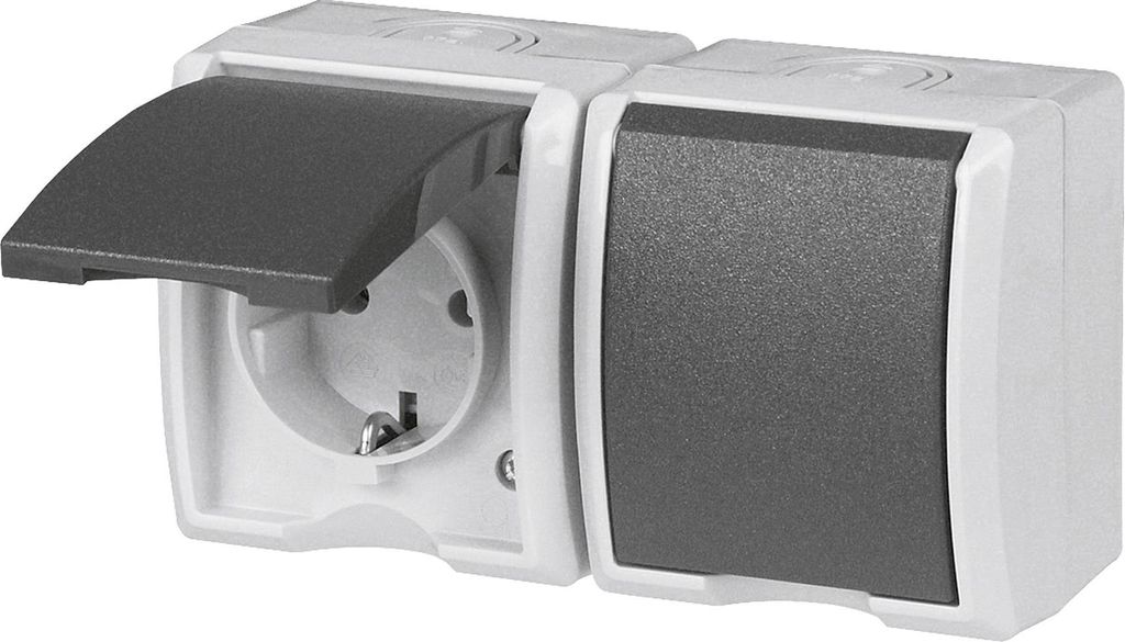 REV RITTER AP-Steckdose AquaForm gr FR AP-Steckdose 2-fach waagerechte Montage 351192 4008297102212