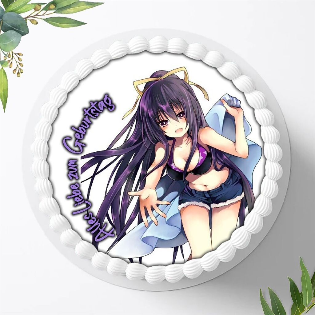 Für die Geburtstags Torte ein Tortenaufleger, Zuckerbild mit dem Motiv: Anime Manga, Essbares Foto für Torten, Fondant, Ø 20cm, 0872w