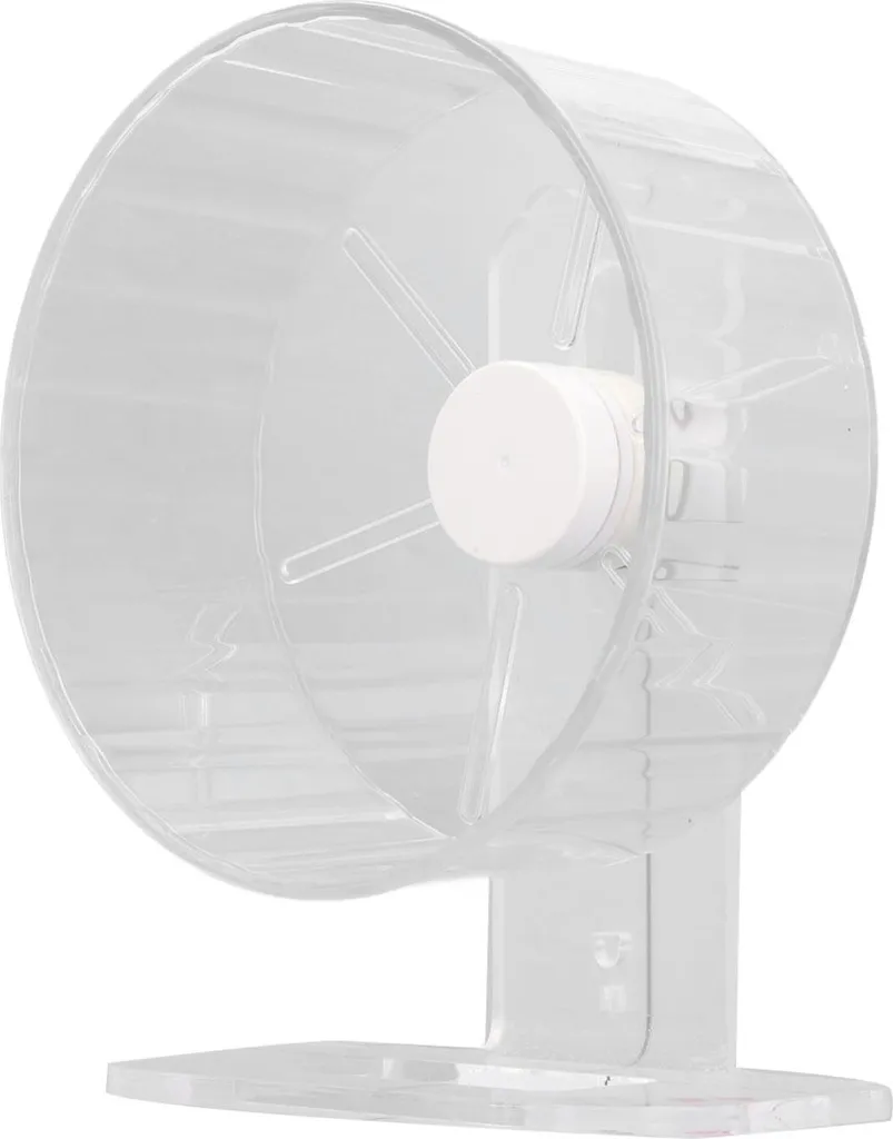 Roue de Hamster Silencieuse en Acrylique avec Support Stable - Taille M
