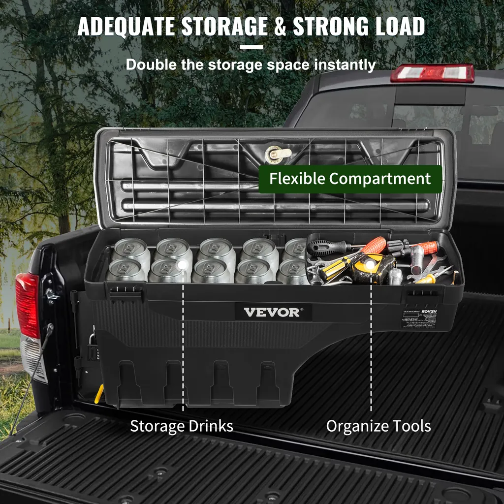Coffre de Roue Verrouillable avec Cadenas à Code pour Camionnette 25 L - 5