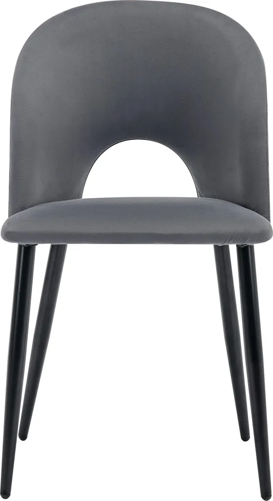 Fortuna Lai Ensemble Table 140x80 cm et 4 Chaises Velours Gris Moderne - 7