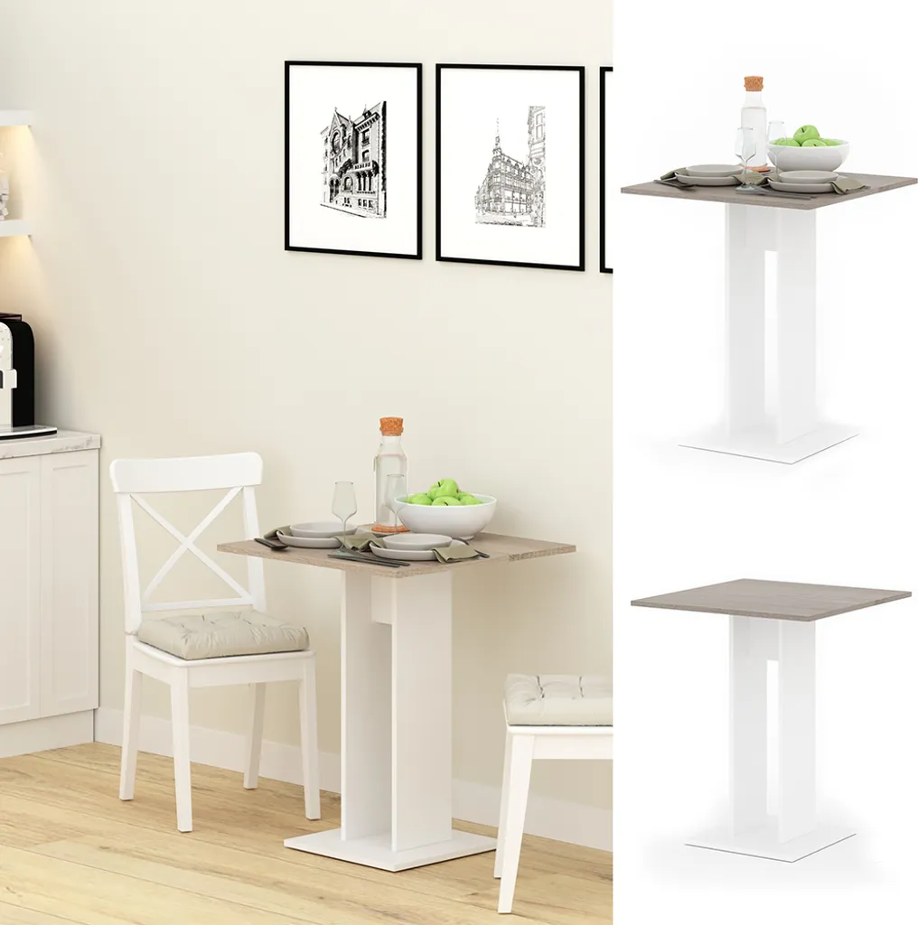 Table Vicco Repose 65x65 cm décor Sonoma robuste et facile à monter