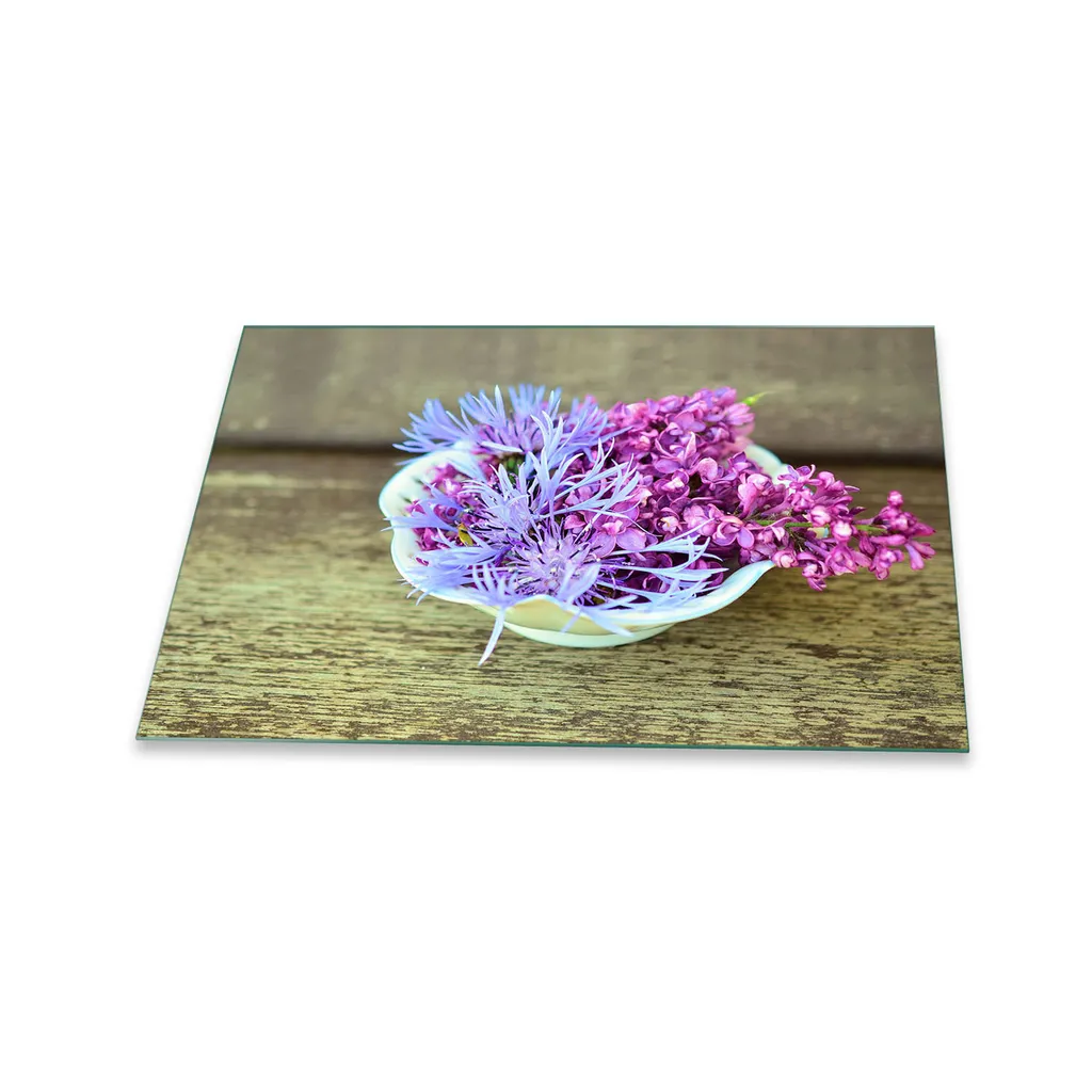 Piastra di copertura per piano cottura in ceramica 1 pezzo 80x52 fiori viola copertura alzatina in vetro