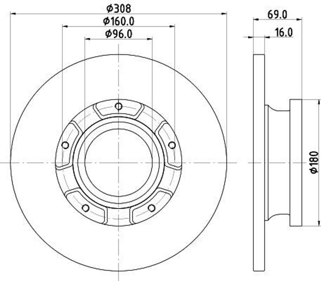 2x HELLA Bremsscheibe 8DD 355 126-591 für FORD Tourneo Produktbild 