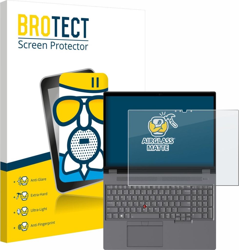 BROTECT Entspiegelungs Schutzglas für Lenovo ThinkPad P16 Gen 2 Touch Schutzfolie Panzer Folie Glas Display Schutz matt