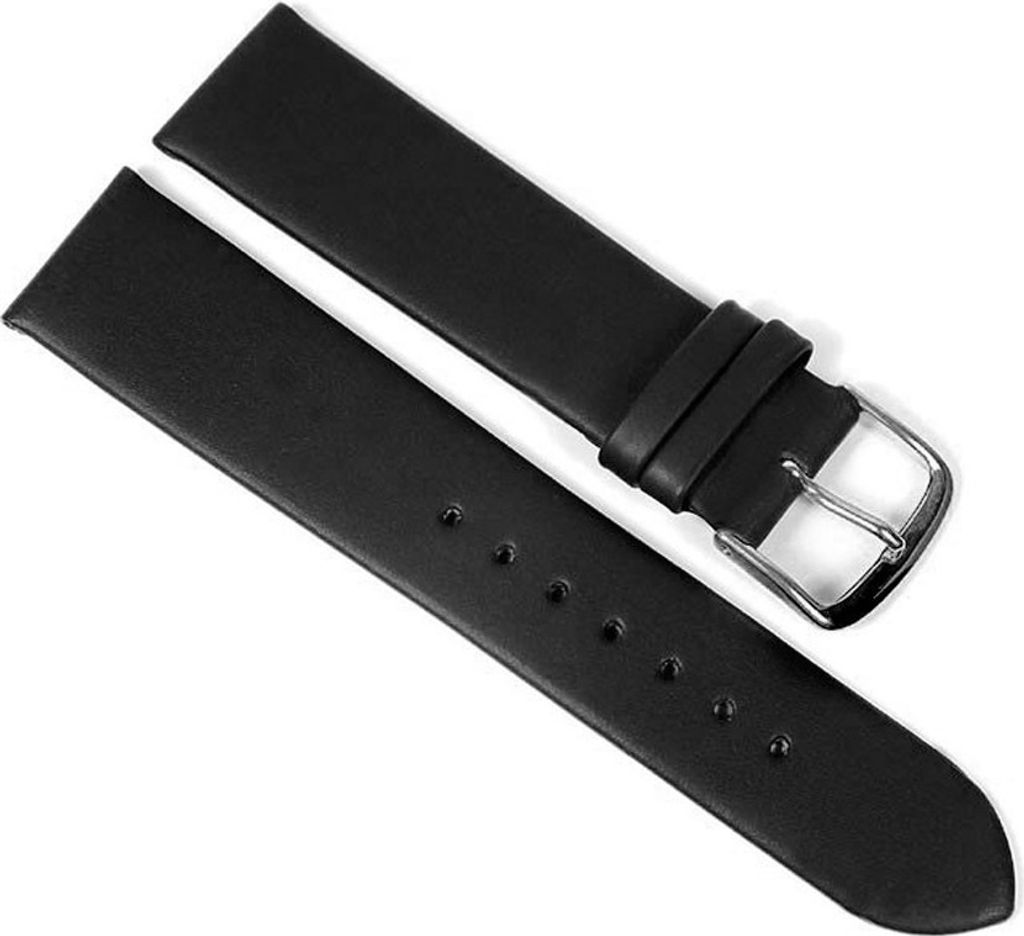 Uhrenarmband Kalbsleder weich schwarz Berlin 23232S, Stegbreite:10mm