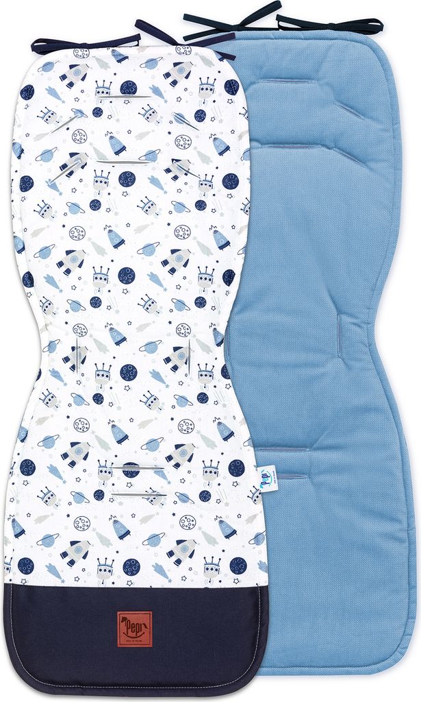 Pepi Sitzauflage für Buggy Kinderwagen mit Samt Sitzeinlage Sommerbezug Doppelseitig Baby Kissen Matratze Magic Space