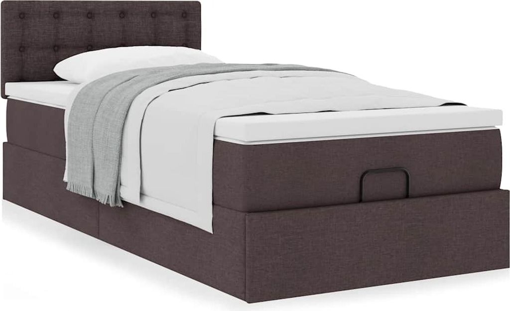Möbel Ottoman-Bett mit Matratze Dunkelbraun 80x200 cm Stoff - Klassische Betten 3311583