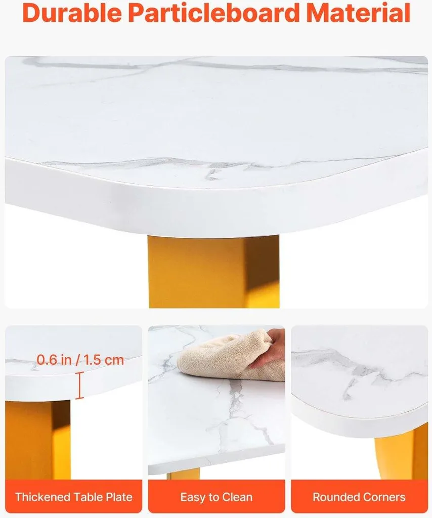 Bureau de direction 160 cm blanc et doré - Table de conférence moderne - 5