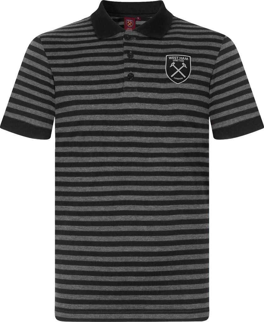 West Ham United FC - Poloshirt für Herren GF596 (L) (Schwarz/Grau)