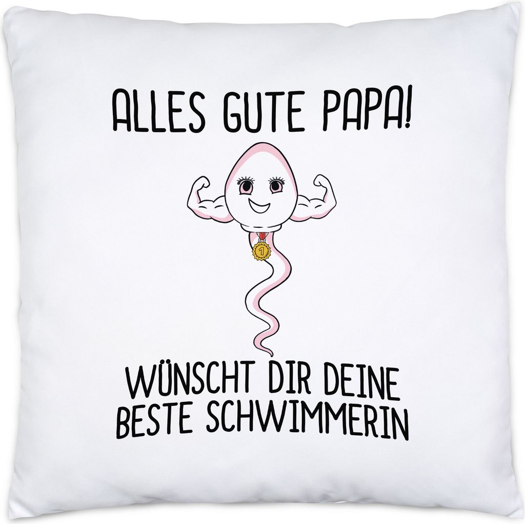Alles Gute Papa Wünscht Dir Deine Beste Schwimmerin Kissen Inkl. Füllung Vatertag Lustiges Motiv Sohn Geschenkidee
