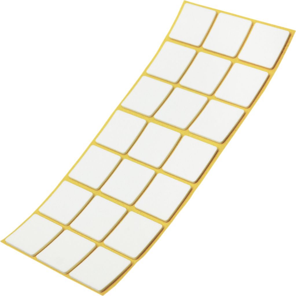Adsamm | 21 x Antirutsch Pads aus EPDM / Zellkautschuk / 30x30 mm / Weiß / quadratisch / 2.5 mm starke rutschhemmende Pads